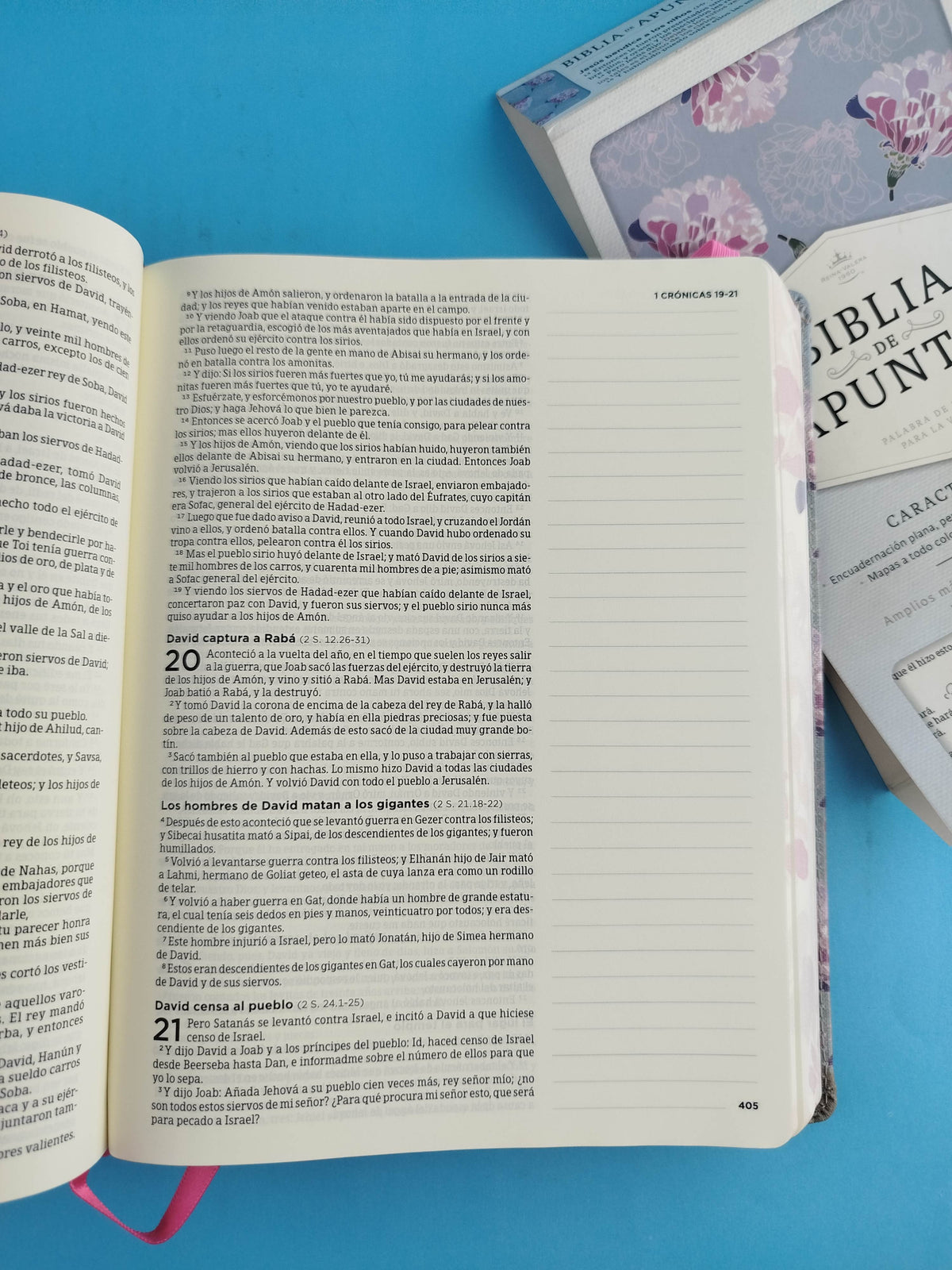 Biblia De Apuntes Gris Flores by libreriatroya.com