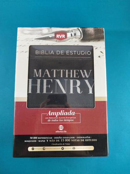 Biblia De Estudio Rvr Matthew Henry Negra
