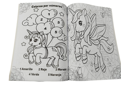 Unicornios juega, colorea y aprende 80 páginas
