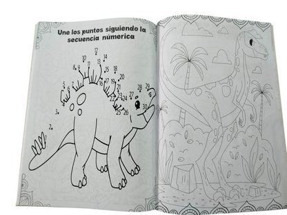 Dinosaurios juega, colorea y aprende 80 paginas by Varios
