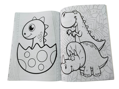 Dinosaurios juega, colorea y aprende 80 paginas by Varios