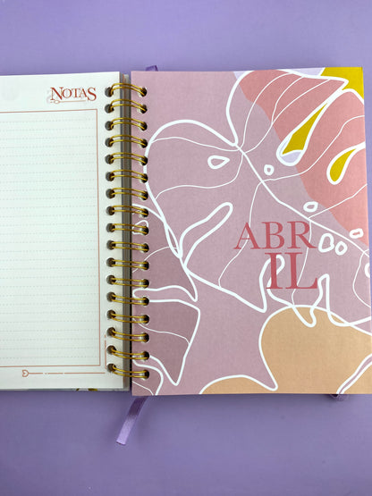 Agenda lukis permanente planeador flowers lila