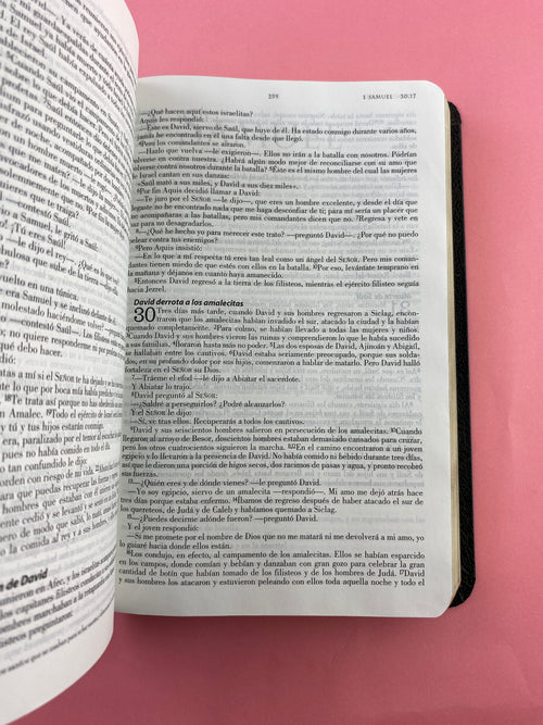 Biblia NBD Nueva Biblia al Día piel Elaborada negra borde dorado by Nueva Biblia al Día