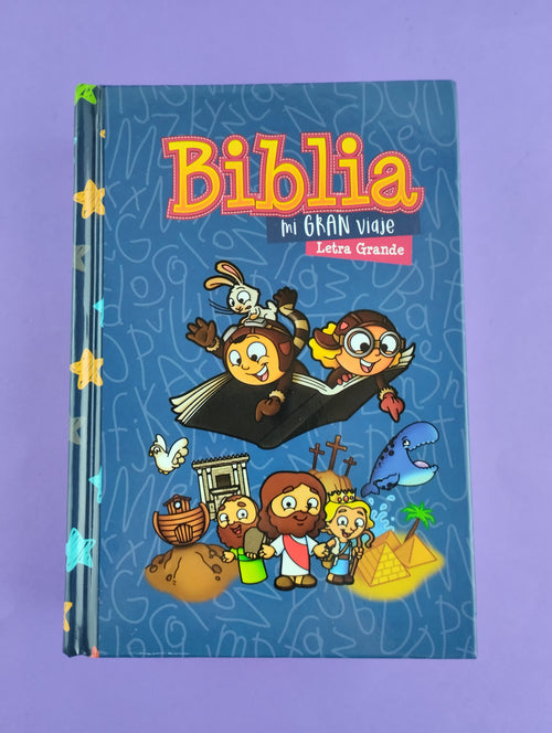 Biblia mi gran viaje azul pasta dura letra grande by Reina Valera 1960