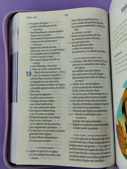 Biblia se un héroe TLA lila - rosada letra grande / canto lila