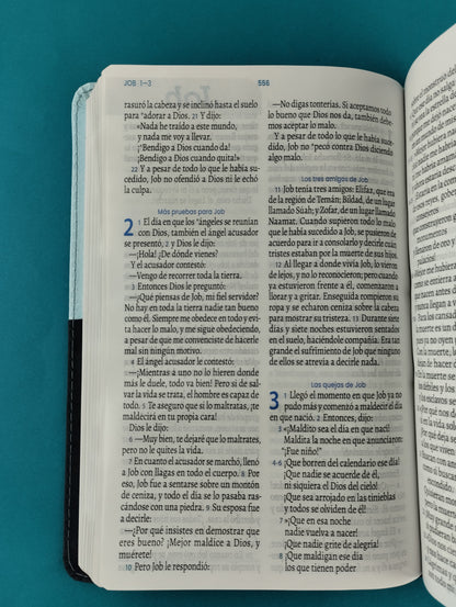 Biblia traducción en lenguaje actual 066 azul oscuro - azul claro / canto plateado