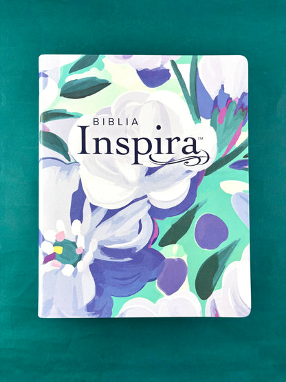 Biblia inspira ntv letra grande ramo azul semi piel