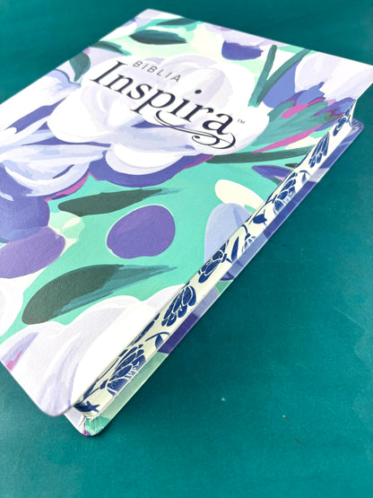 Biblia inspira ntv letra grande ramo azul semi piel