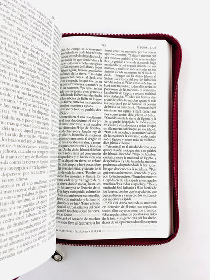 Biblia rvr 1960 letra grande estuche vinotinto satinado - flores vertical by Reina Valera 1960