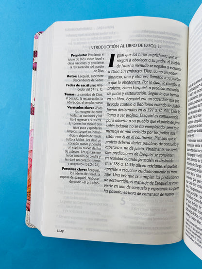 Biblia ntv letra grande edición personal rosa - flores by Nueva Traducción Viviente