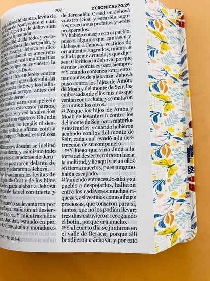 Biblia rvr 1960 colección primaveral letra grande naranja sin cierre