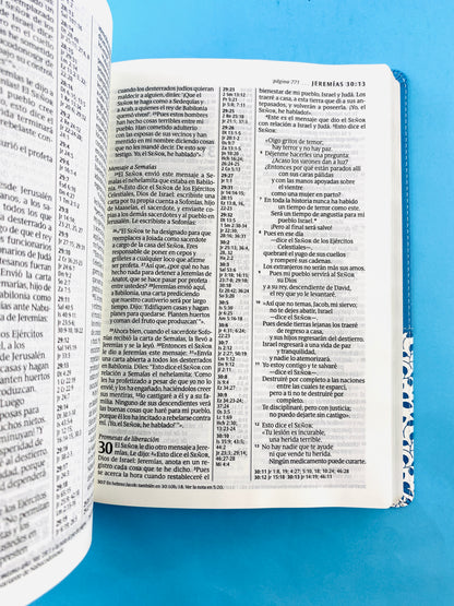 Biblia NTV referencia ultrafina letra grande azul