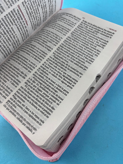Biblia para quinceañera rosada con índice by Reina Valera 1960