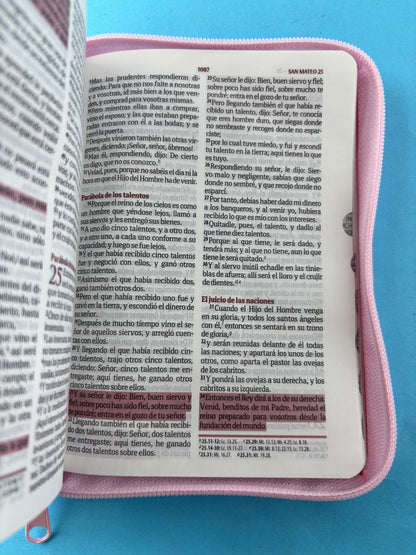 Biblia para quinceañera rosada con índice by Reina Valera 1960