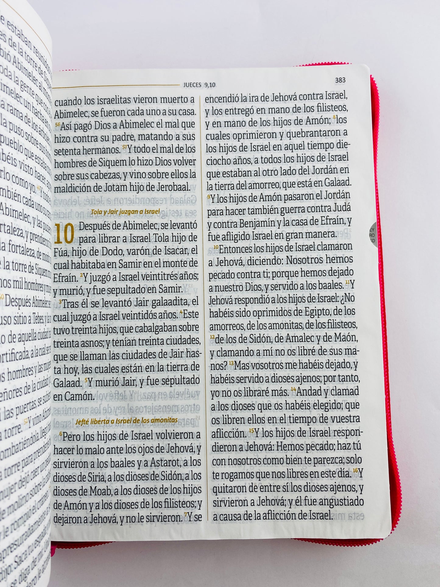 Biblia reina valera 1960 letra súper gigante fucsia - blanco con índice