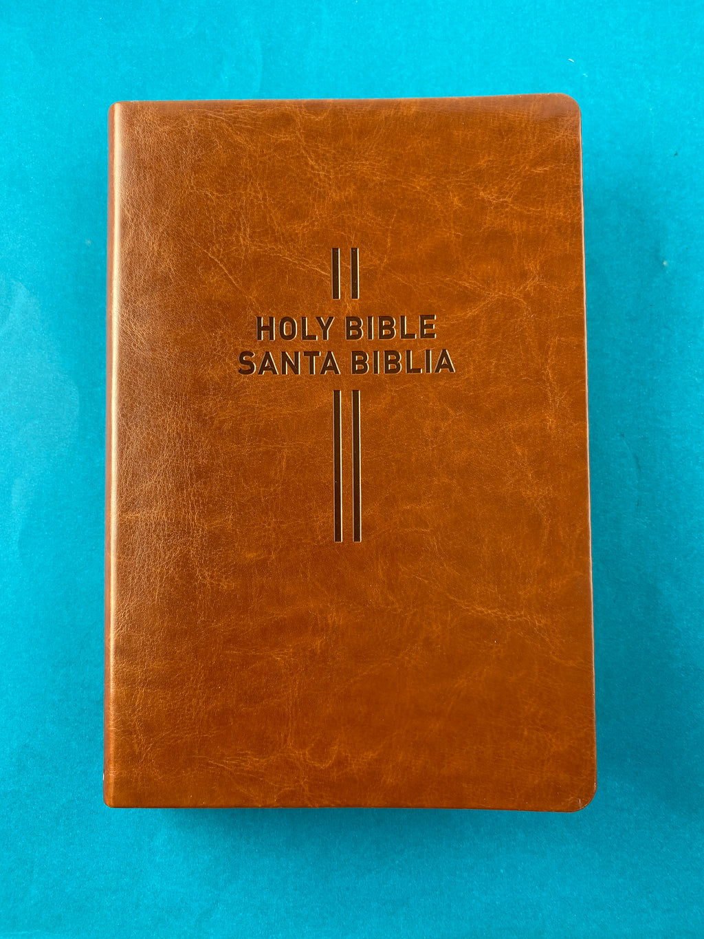 Biblia bilingüe NLT-NTV café borde dorado by Nueva traducción viviente