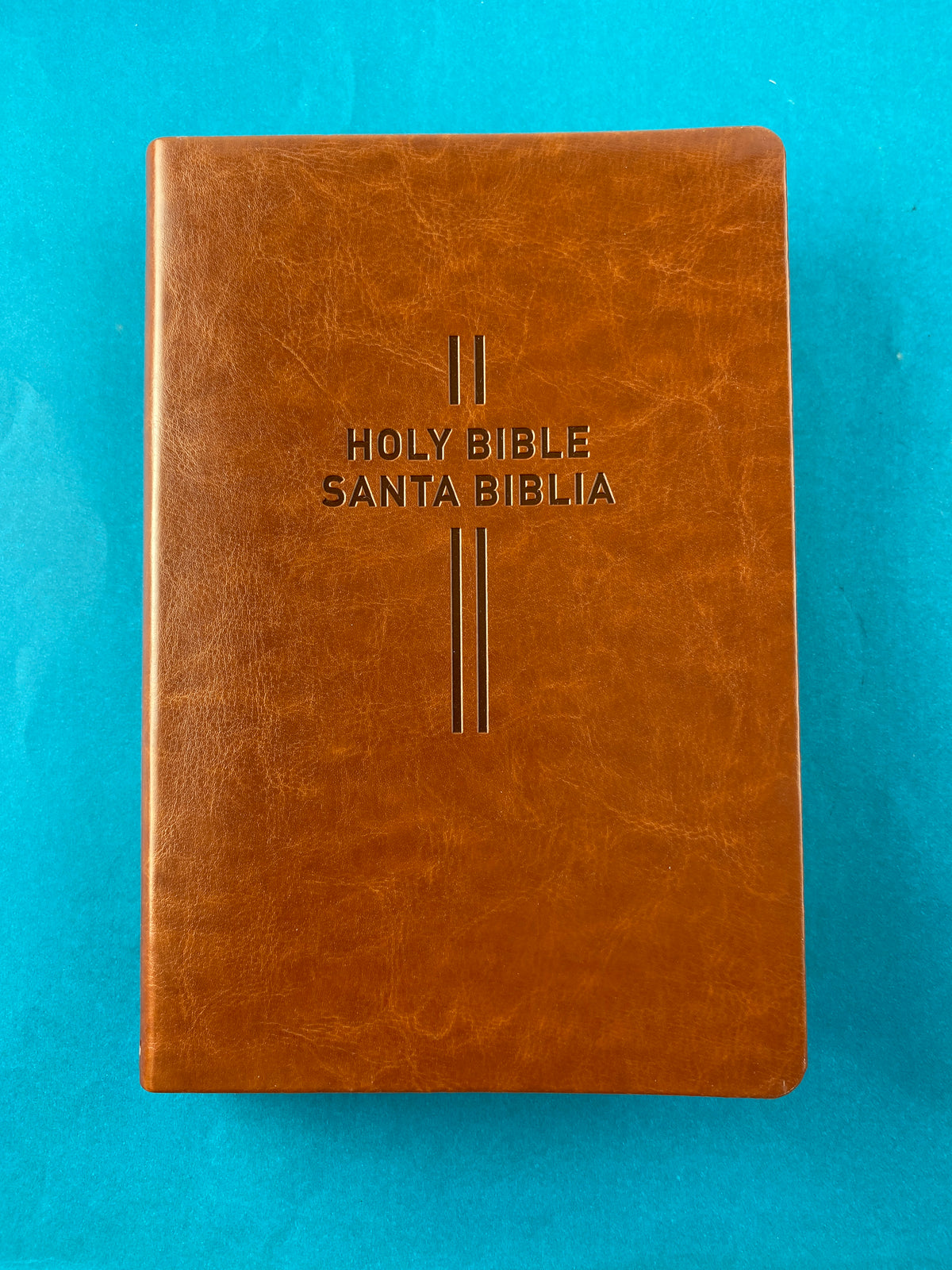 Biblia bilingüe NLT-NTV café borde dorado by Nueva traducción viviente