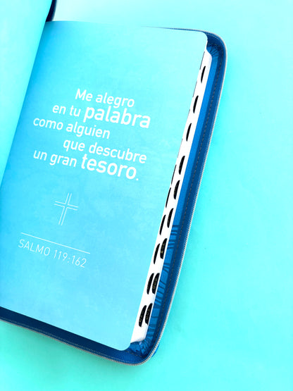 Biblia ntv zíper aguamarina océano con índice by Nueva Traducción Viviente