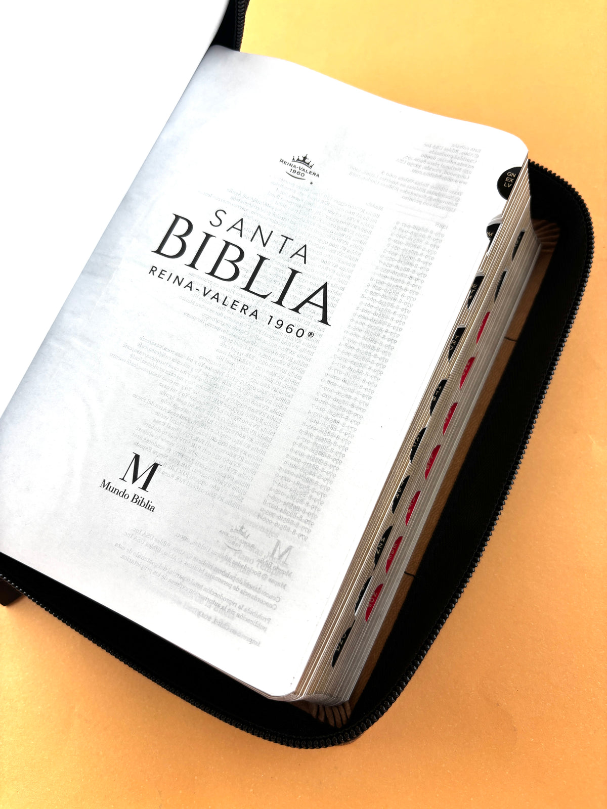 Biblia rvr 1960 bitono negra-café letra grande con cierre e índice by Reina Valera 1960