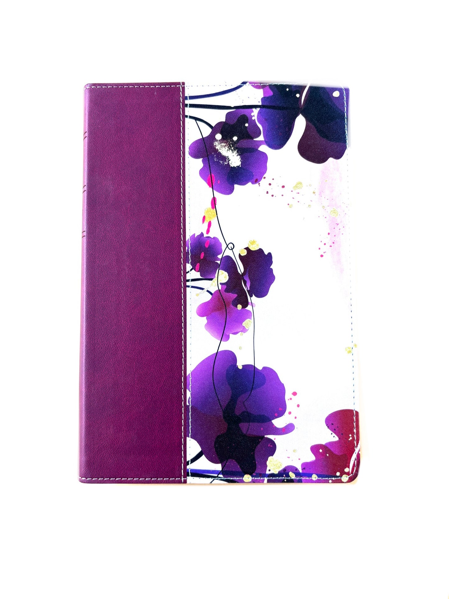 Biblia ntv letra grande edición personal morado - flores