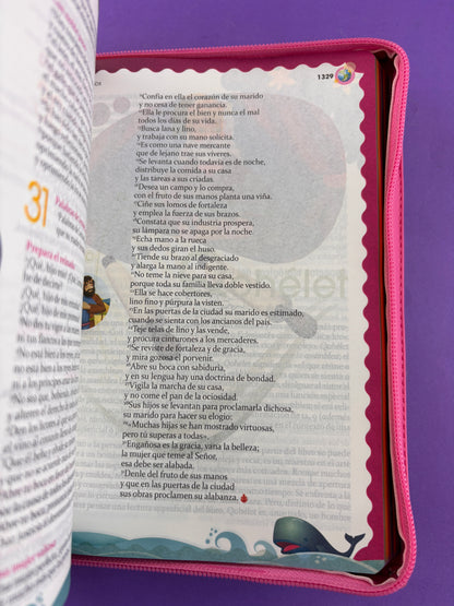 Sagrada biblia de américa infantil estuche fucsia by Biblia de América