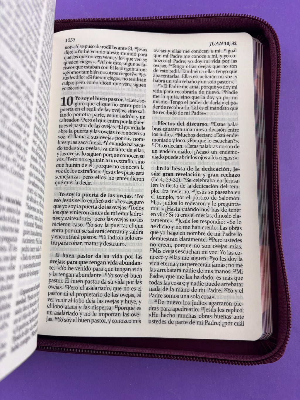Sagrada biblia de américa colección estuche morada/flores by Biblia de América