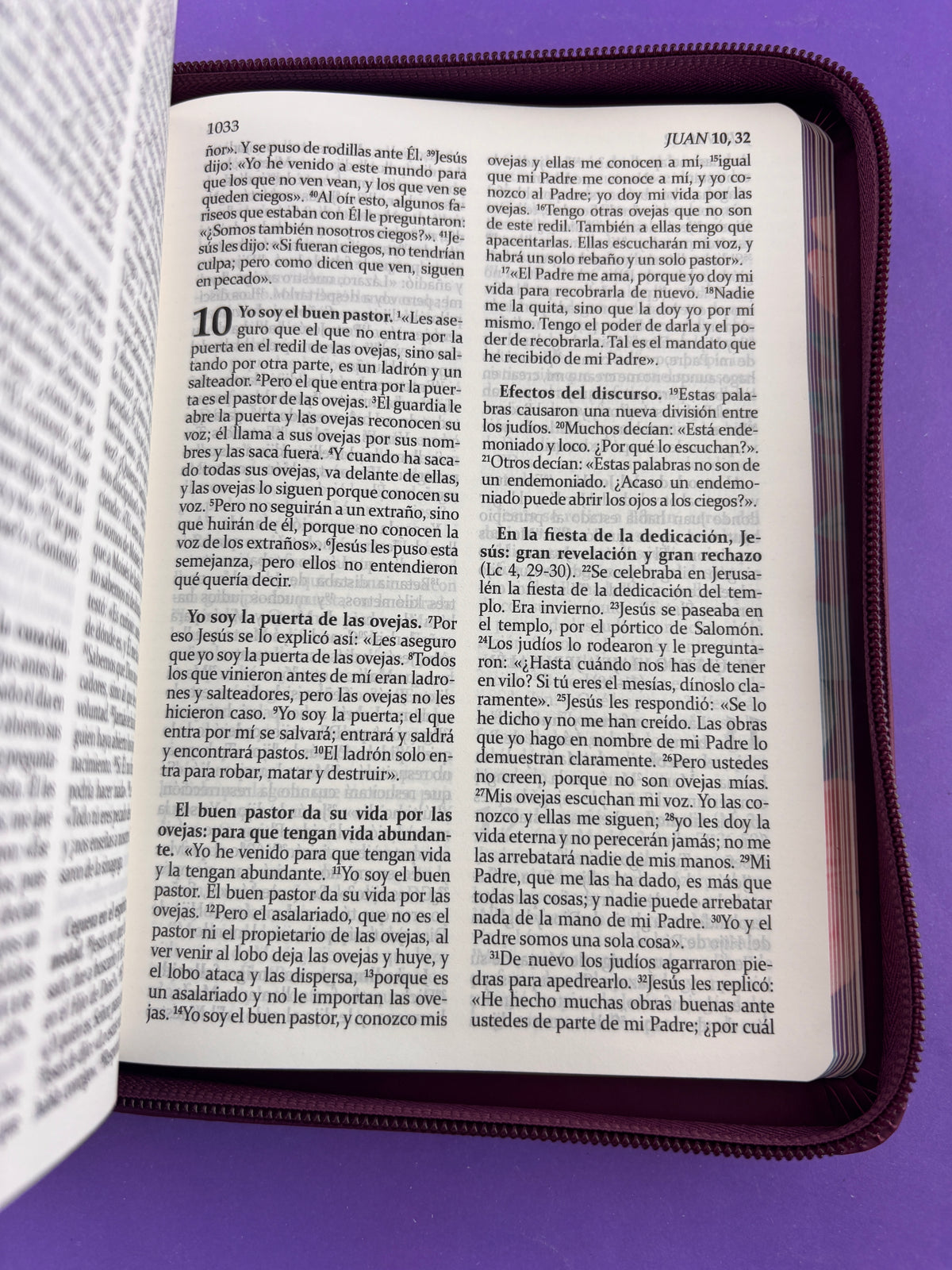 Sagrada biblia de américa colección estuche morada/flores by Biblia de América