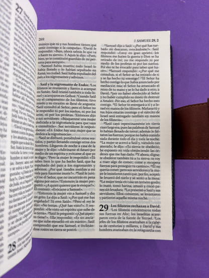 Sagrada biblia de américa franjas de colores de lujo con broche by Varios