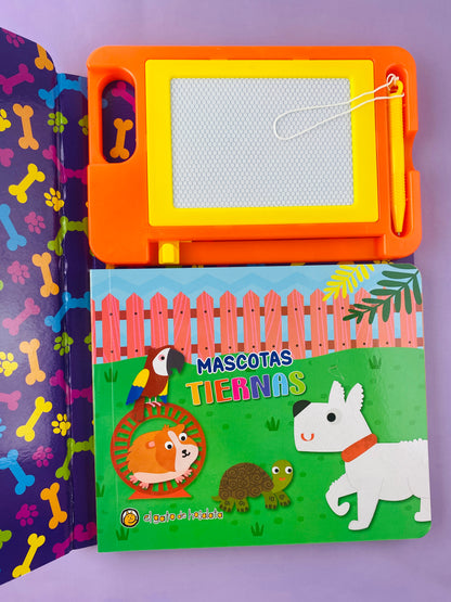 Mascotas tiernas con pizarra magnética