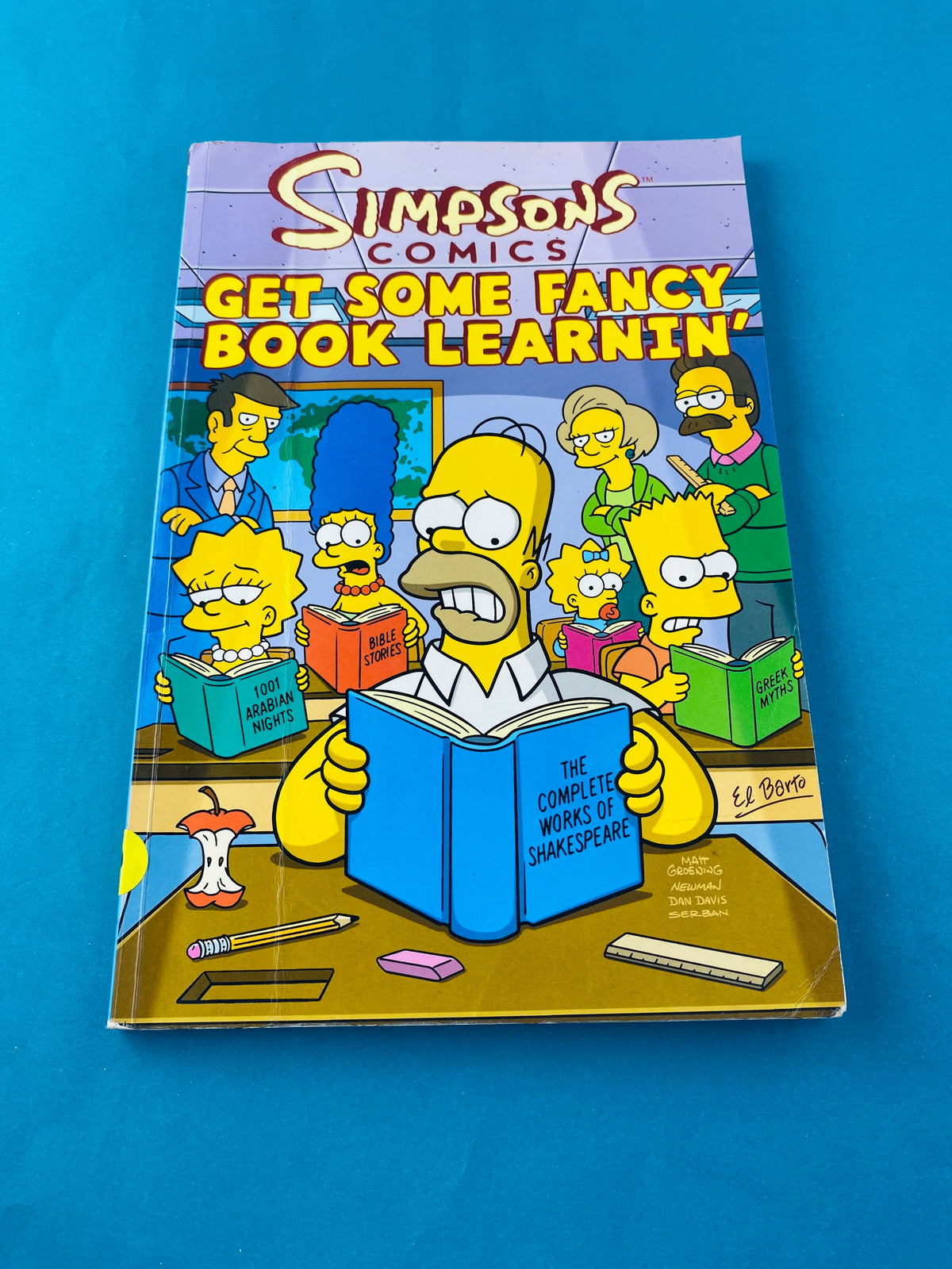 Simpson comics get some fancy book learnin by Varios