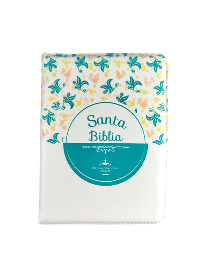 Biblia rvr 1960 blanco flores