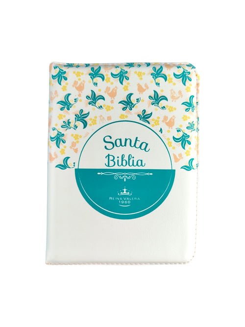 Biblia rvr 1960 blanco flores by Reina Valera 1960