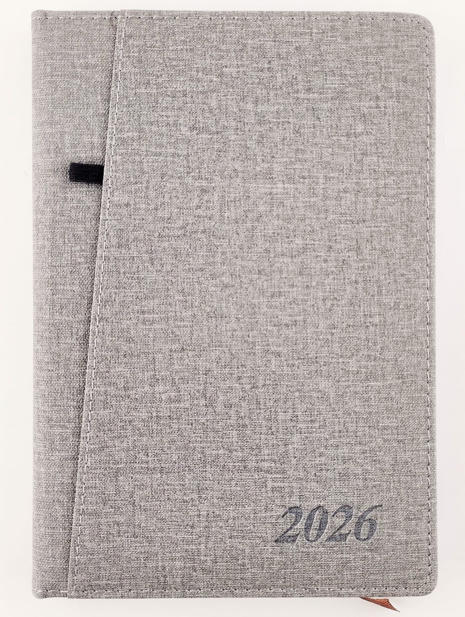 Agenda ejecutiva 2026 Gris con bolsillo by Varios
