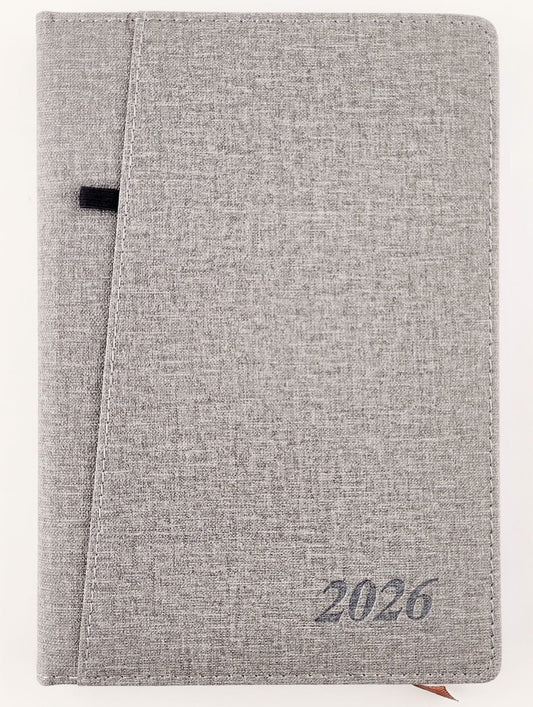 Agenda ejecutiva 2026 Gris con bolsillo by Varios