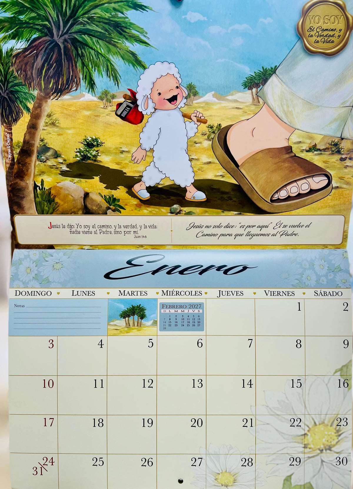 Calendario programador 2027 ovejitas de colgar azul by Ovejitas