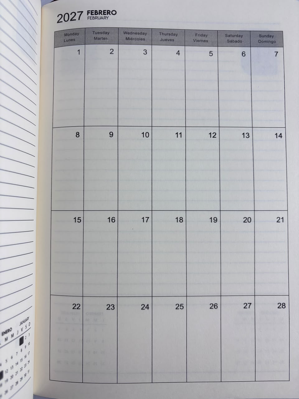 Agenda ejecutiva grande 2027 vinotinto borde dorado by varios