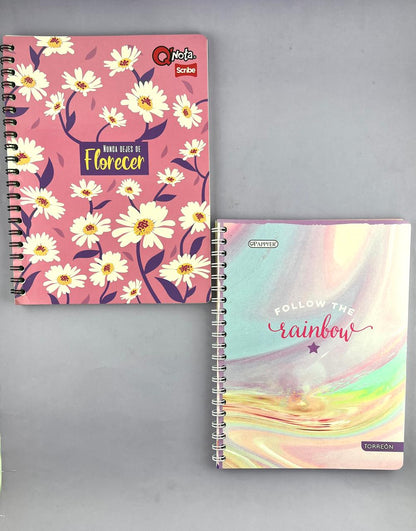 Cuaderno argollado grande 105 Línea corriente económico Mujer