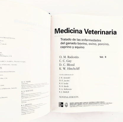 Medicina veterinaria Volumen I, II. Dos tomos