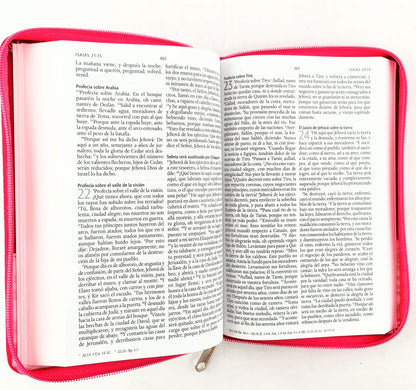 Biblia rvr 1960 letra grande estuche rosa-flores roja esquina by Reina Valera 1960