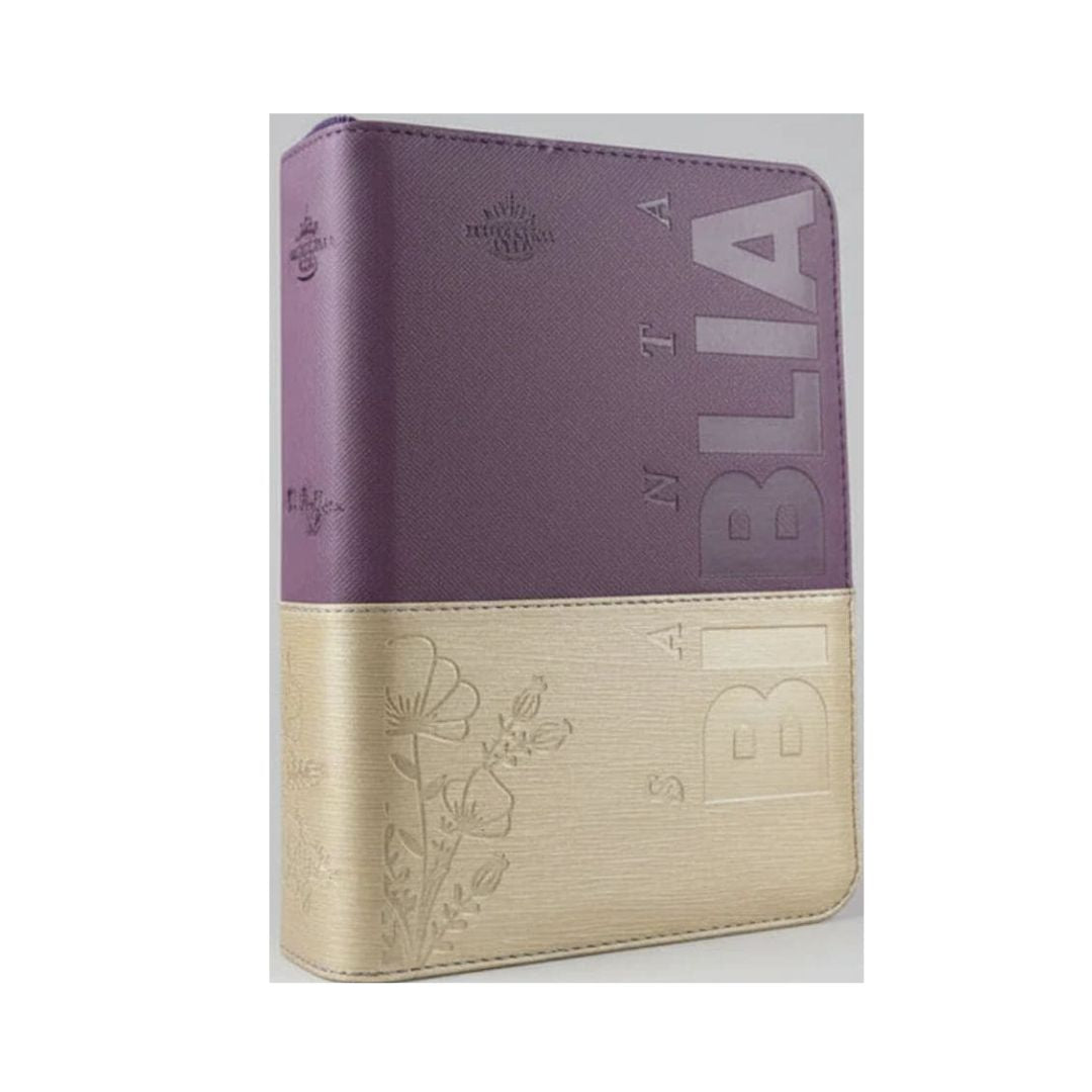 Biblia rvr Beige Morado Canto Dorado Cierre con índice by reina valera 1960