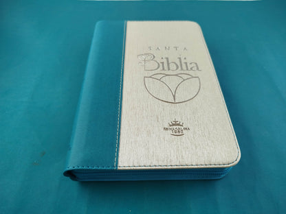 Biblia rvr Beige verde aguamarina Canto Dorado Cierre con índice by Reina Valera 1960