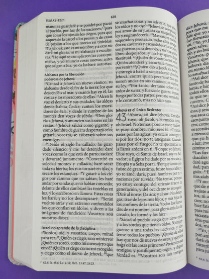 Biblia rvr 1960 nombres de Dios letra grande nude flores tapa dura