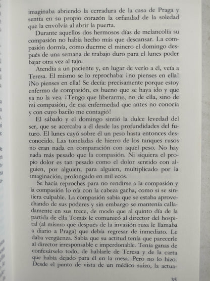 La insoportable levedad del ser by Milan Kundera
