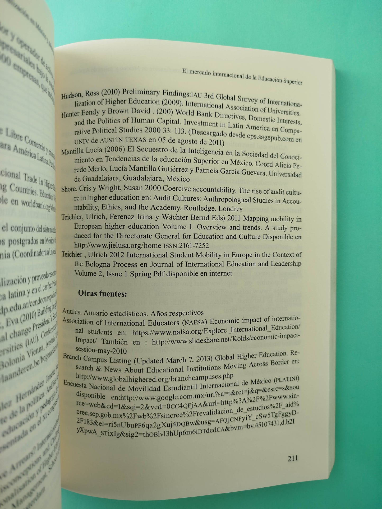 Producción de Conocimiento y procesos de internacionalización en México y otros países de América