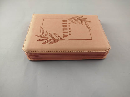 BIiblia rvr 60 rosado borde brillante mediana