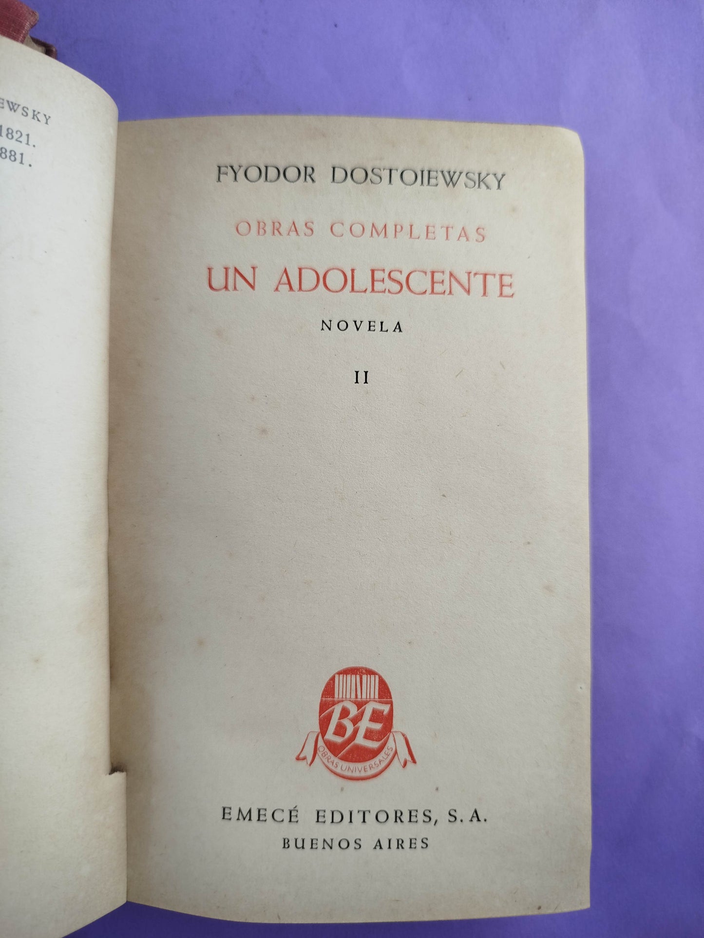 Obras completas un adolescente. Novela I y Novela II by Fyodor Dostoiewsky