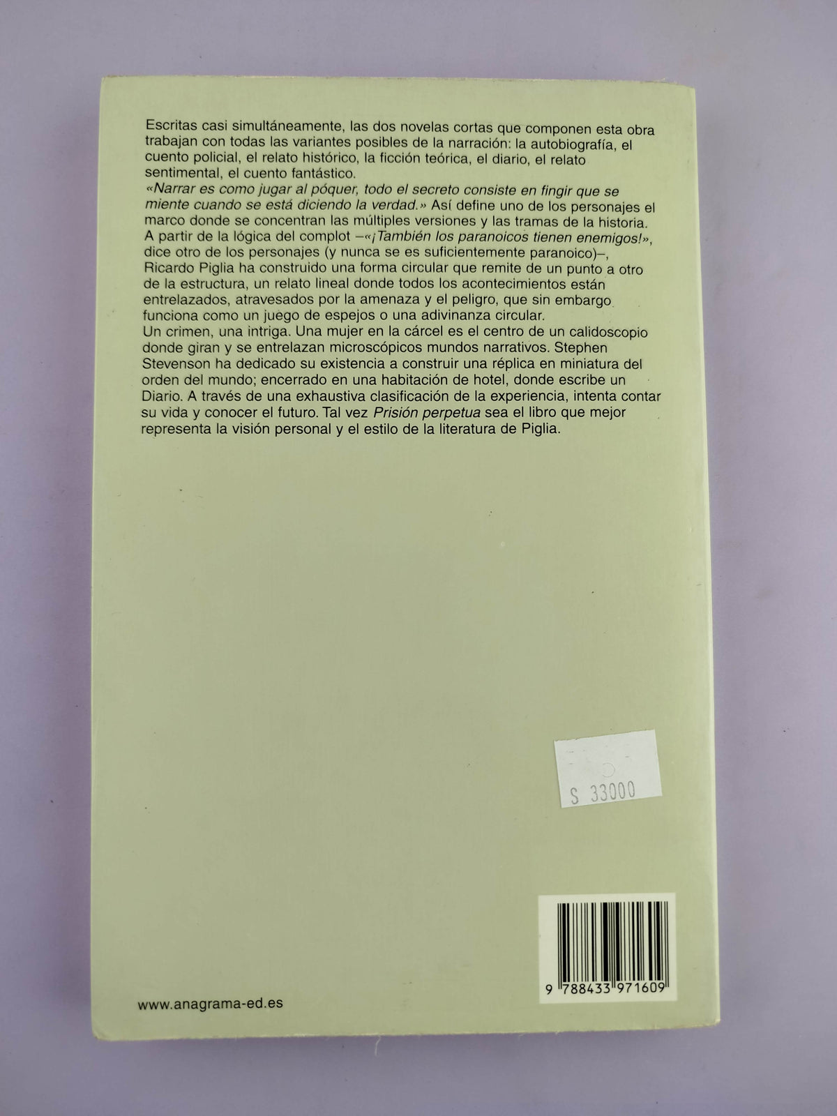 Prisión perpetua by Ricardo Piglia