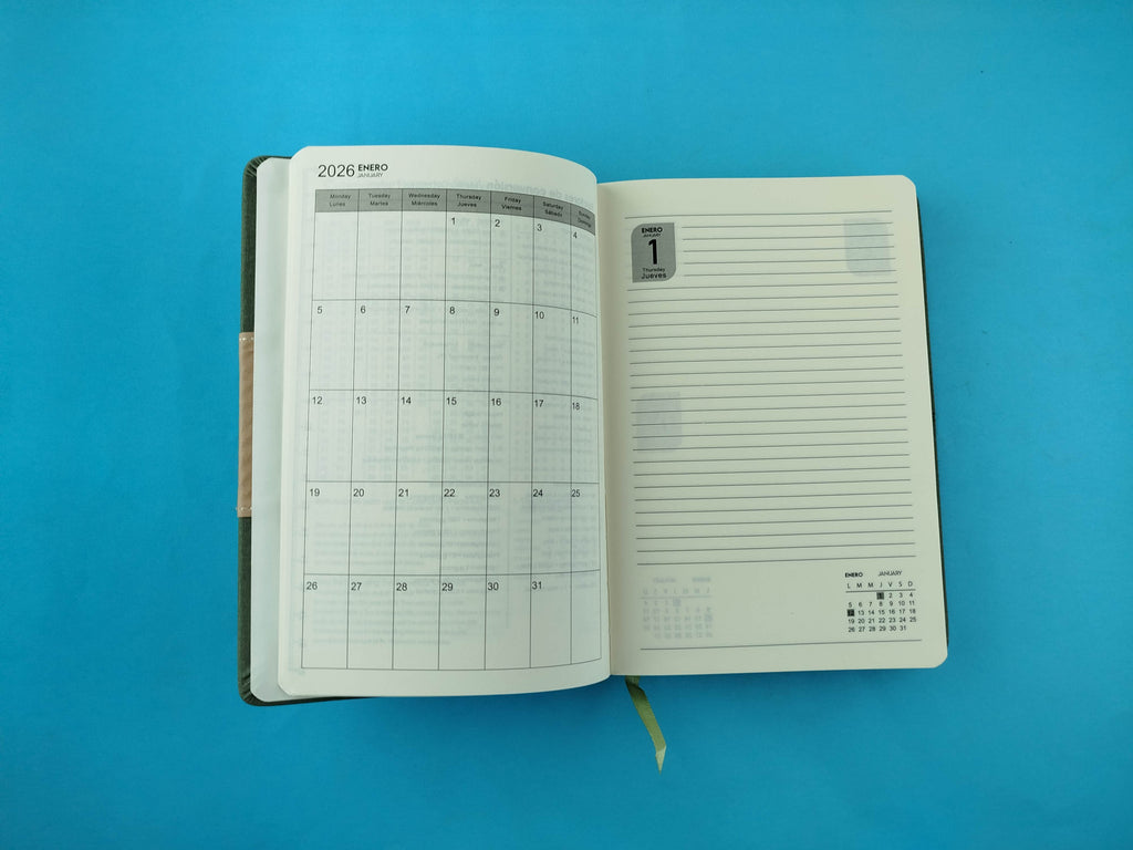 Agenda ejecutiva 2026 notebook Rosa pastel by Varios