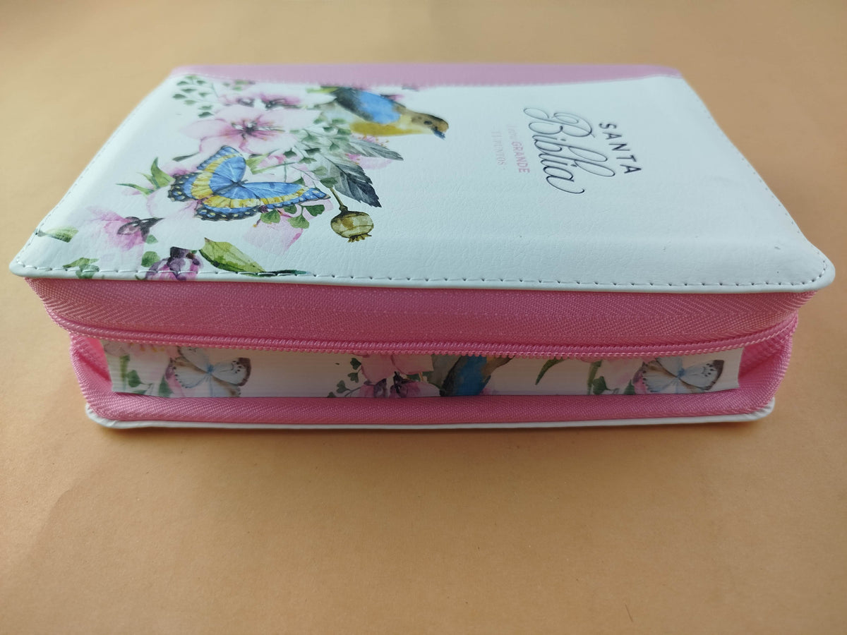 Biblia rvr 1960 colección primaveral letra grande rosada con cierre by Reina Valera 1960