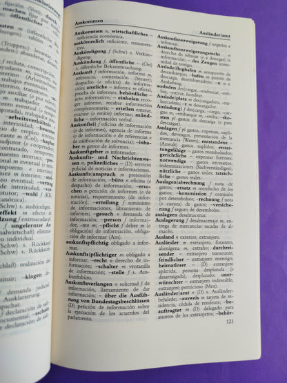 diccionario jurídico y económico wörterbuch der Rechts-Und wirtschaftssprache 5ta Ed. Dos tomos by Becher